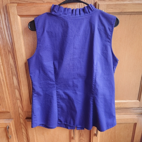 Worthington Purple Sleeveless Button Down Top - Picture 4 of 4